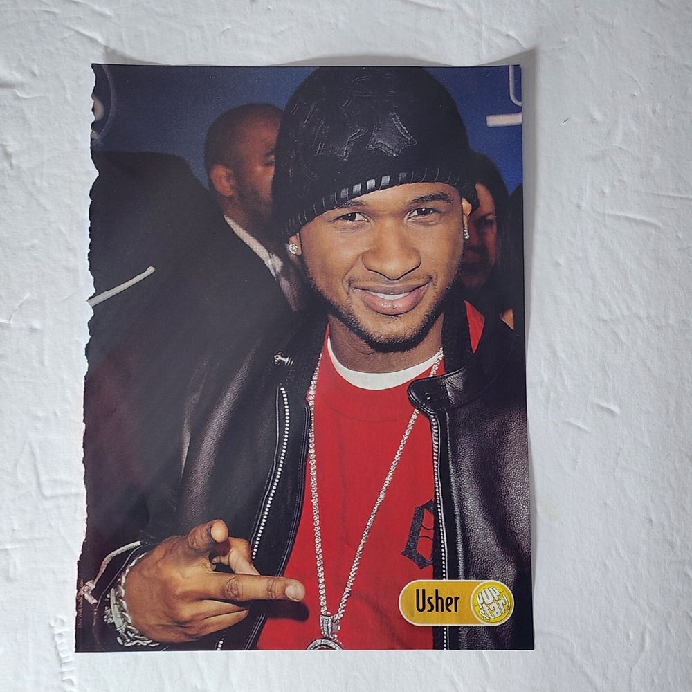 Usher Raymond Ciara Double Sided Pinup Vintage Clipping 2004 8x10.5 PopStar